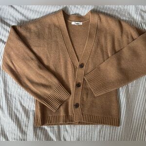 Madewell Tan Knit Cardigan, 3 buttons, size Medium